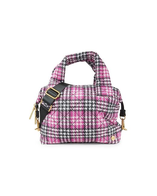 Jill & Ally Houndstooth Quilted Satchel