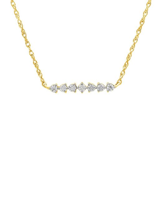 Verifine 0.25Ctw Lydia NecklaceDemi Fine 18K Goldplated 0.25 TCW Diamond Bar Necklace