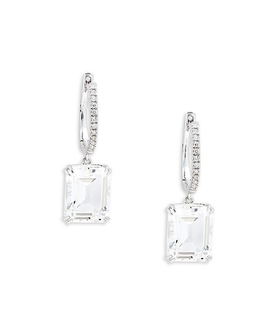 Effy 14K Topaz Diamond Drop Earrings