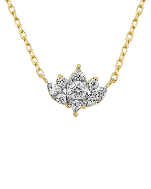 Verifine Demi Fine Hanna 18K Goldplated 0.2 TCW Diamond Lotus Necklace