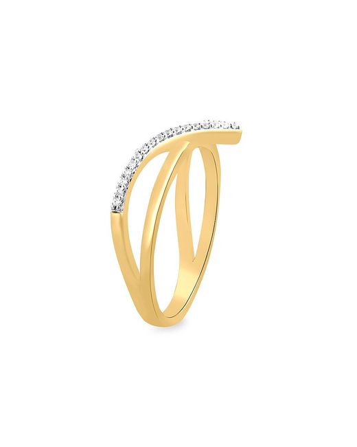 Verifine Demi Fine Sarah 18K Goldplated 0.1 TCW Diamond Chevron Ring