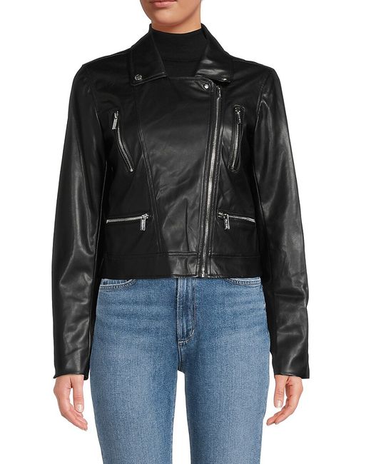 Calvin Klein Faux Leather Moto Jacket