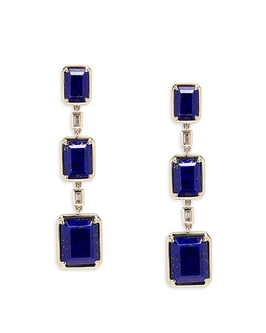 Effy 14K Diamond Lapis Lazuli Drop Earrings