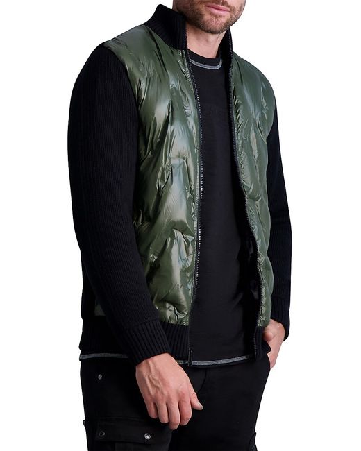 Karl Lagerfeld Quilted Colorblock Puffer Jacket