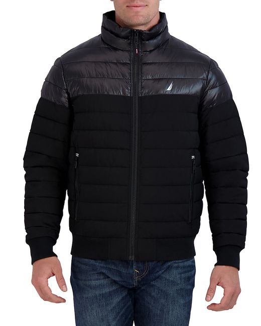 Nautica Mixed-Media Quilted Puffer Jacket