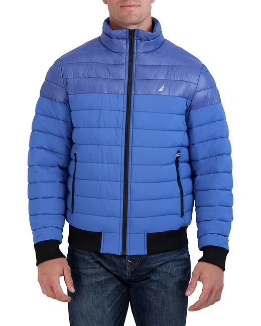 Nautica Mixed-Media Quilted Puffer Jacket