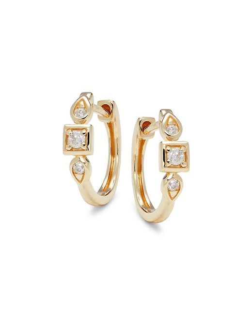 Saks Fifth Avenue 14K 0.10 TCW Diamond Huggie Earrings