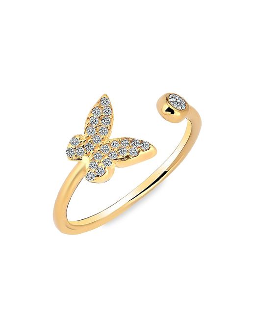 Gabi Rielle 14K Vermeil Man Made Crystal Butterfly Open Ring