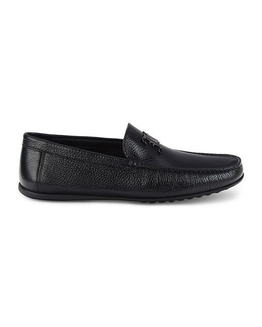 John Galliano Logo Leather Driving Loafers