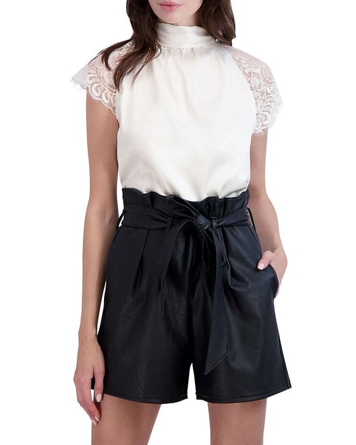 Ookie & Lala Tie Back Satin Lace Blouse