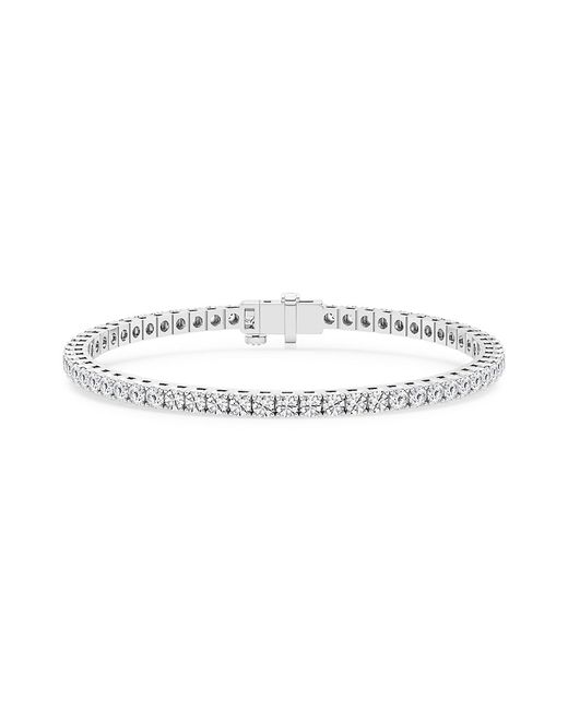 Saks Fifth Avenue Build Your Own Collection Platinum Natural Diamond Three Prong Tennis Bracelet 7.5