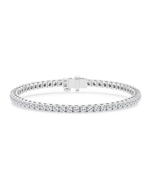Saks Fifth Avenue Build Your Own Collection Platinum Natural Diamond Three Prong Tennis Bracelet 7.5