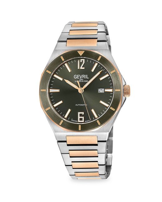Gevril High Line 43MM Swiss Automatic Two Tone Stainless Steel Watch