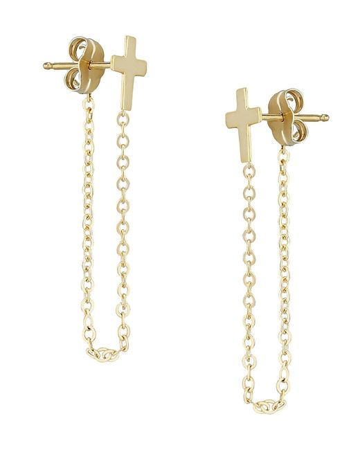 Nancy B . 14K Chain Cross Drop Earrings