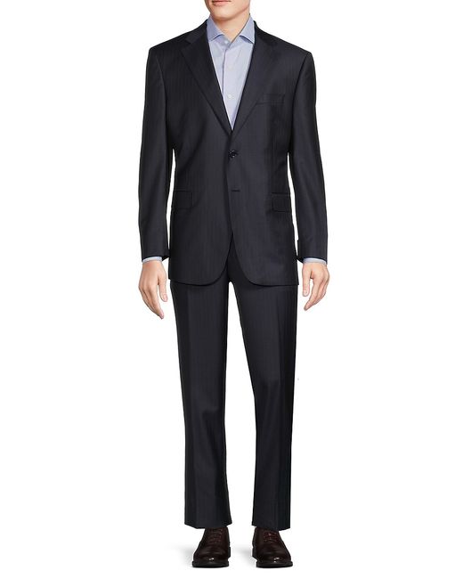 Saks Fifth Avenue Classic Fit Pinstripe Wool Suit