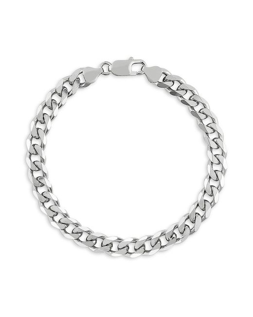Saks Fifth Avenue Made in Italy Sterling Flat Curb Chain Bracelet
