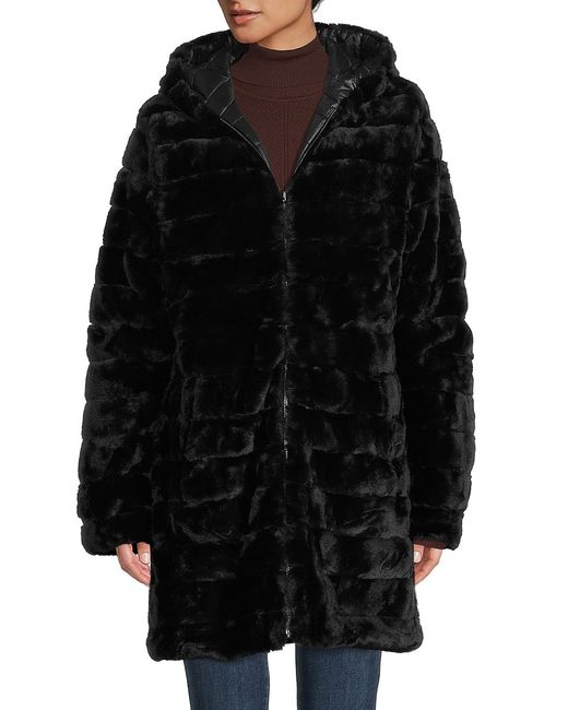 La Fiorentina Reversible Faux Fur Hooded Coat