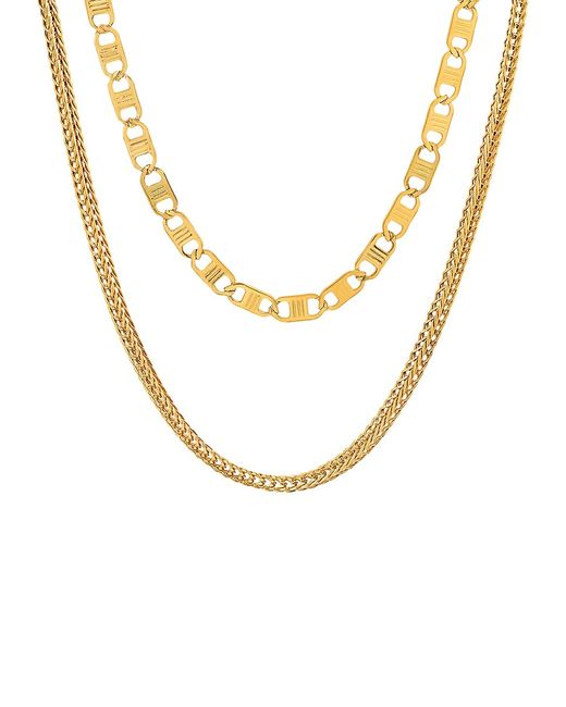 Anthony Jacobs 18K Goldplated Stainless Steel Double Layered Necklace