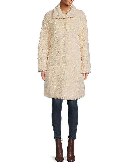 Donna Karan Reversible Quilted Faux Fur Coat