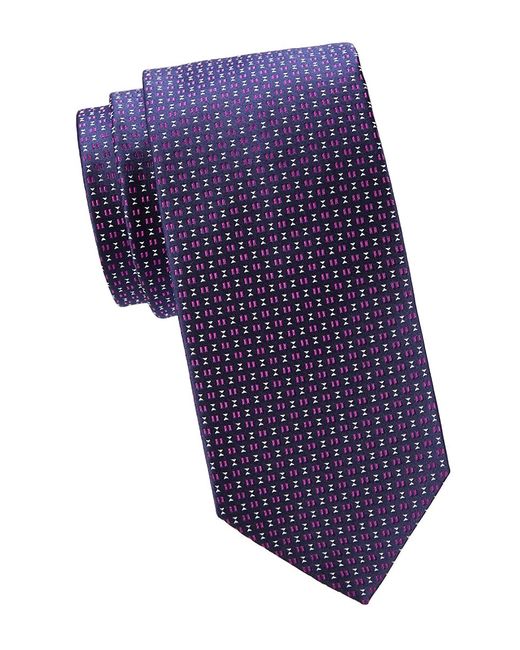 Eton Geometric Pattern Silk Tie