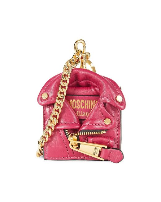 Moschino Logo Leather Convertible Clutch