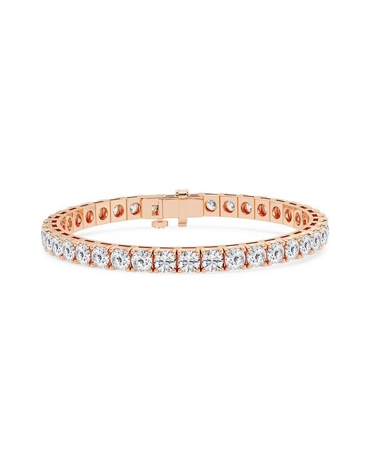 Saks Fifth Avenue Build Your Own Collection 14K Rose Gold Lab Grown Diamond Four Prong Tennis Bracelet 6.5