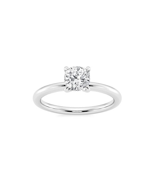 Saks Fifth Avenue Build Your Own Collection 14K Gold Lab Grown Cushion Cut Diamond Solitare Engagement Ring Si.