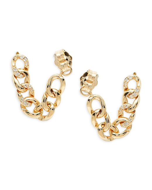 Saks Fifth Avenue 14K 0.1 TCW Diamond Chain Drop Earrings