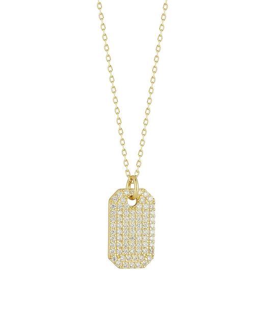 Chloe & Madison 14K Goldplated Sterling Silver Cubic Zirconia Tag Pendant Necklace