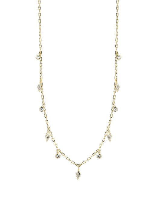 Chloe & Madison 14K Goldplated Sterling Cubic Zirconia Charm Choker Necklace
