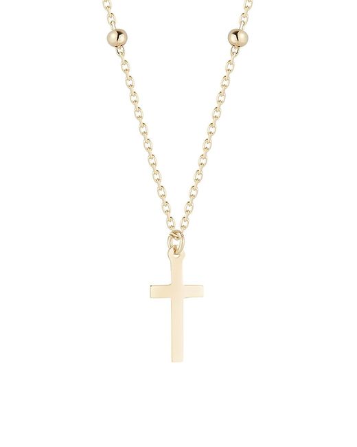 Saks Fifth Avenue Made in Italy 14K Beaded Cross Necklace