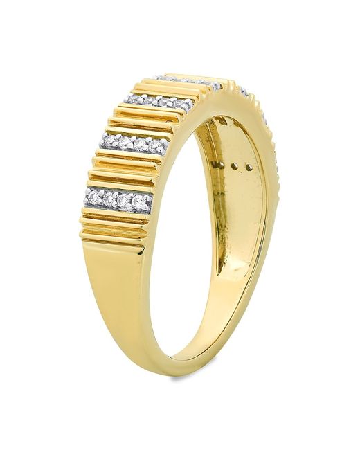 Verifine Demi Fine Edra 18K Yellow Goldplated Sterling 0.15 TCW Diamond Ring