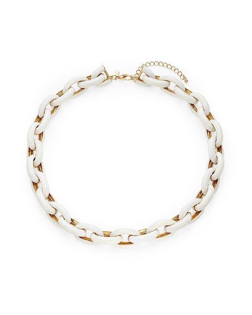 Kenneth Jay Lane Plated Enamel Chain Link Necklace