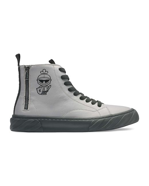 Karl Lagerfeld Logo Leather High Top Sneakers