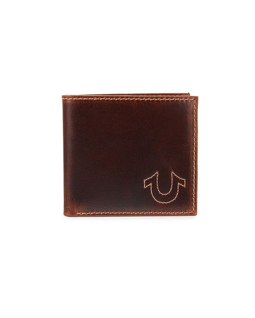 True Religion Logo Leather Bi Fold Wallet