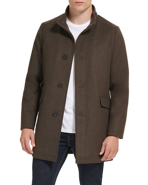 Kenneth Cole Hooded Wool Blend Coat