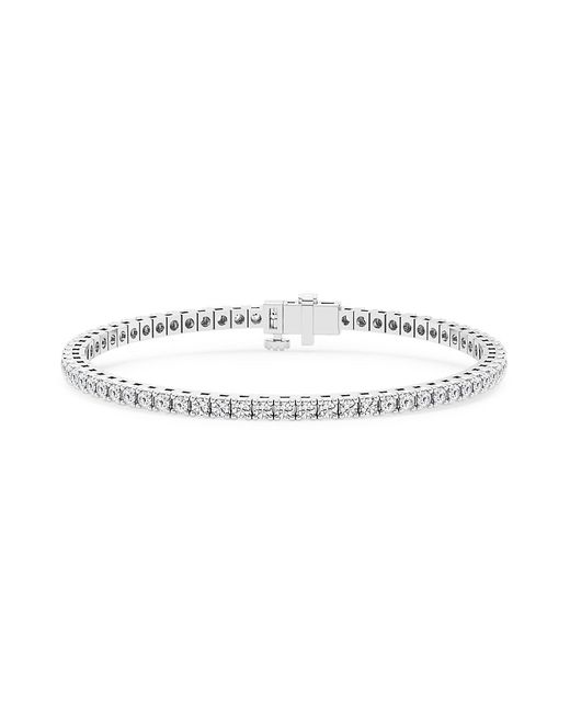 Saks Fifth Avenue Build Your Own Collection Platinum Natural Diamond Four Prong Tennis Bracelet 6.5
