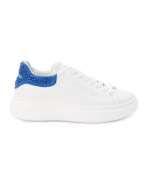 Valentino Bags by Mario Valentino Fresia Embellished Trim Leather Sneakers