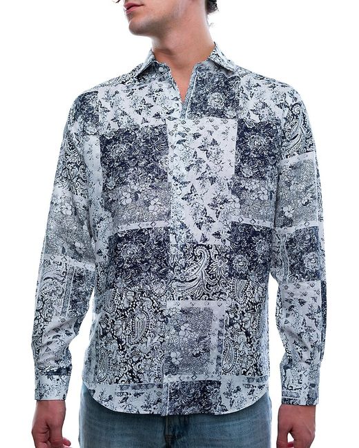 Saryans Arthur Modern Fit Printed Linen Shirt