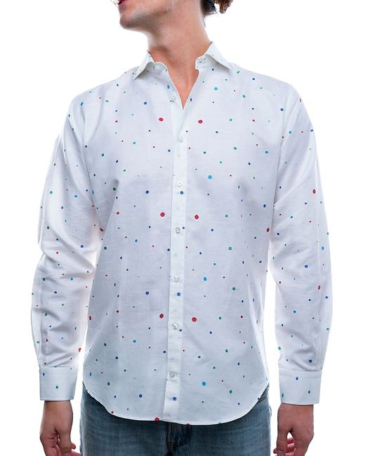 Saryans Arthur Modern Fit Polka Dot Shirt