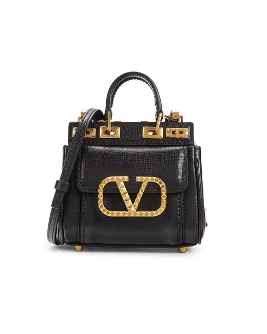 Valentino Garavani Logo Leather Satchel Bag