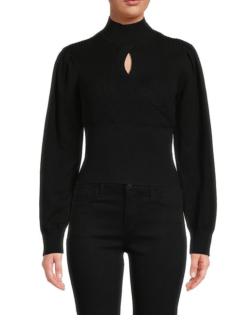 BCBGeneration Ribbed Puff Sleeve Sweater