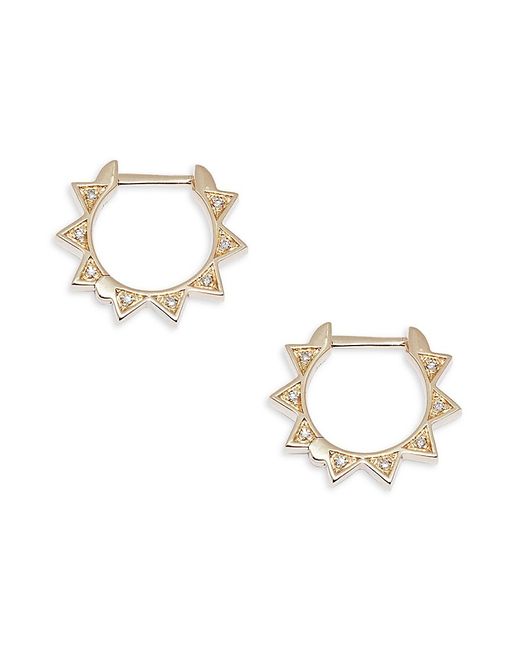Saks Fifth Avenue 14K 0.06 TCW Diamond Spike Huggie Earrings