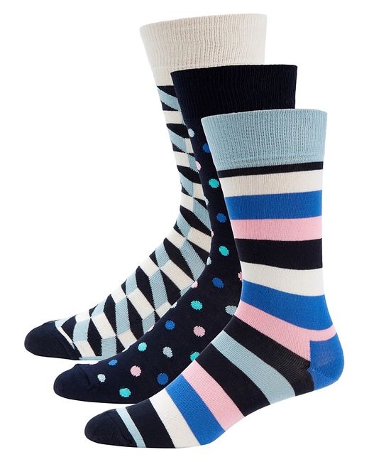 Happy Socks 3-Pack Patterned Crew Socks Gift Set