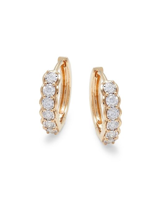 Saks Fifth Avenue 14K 0.23 TCW Diamond Hoop Earrings