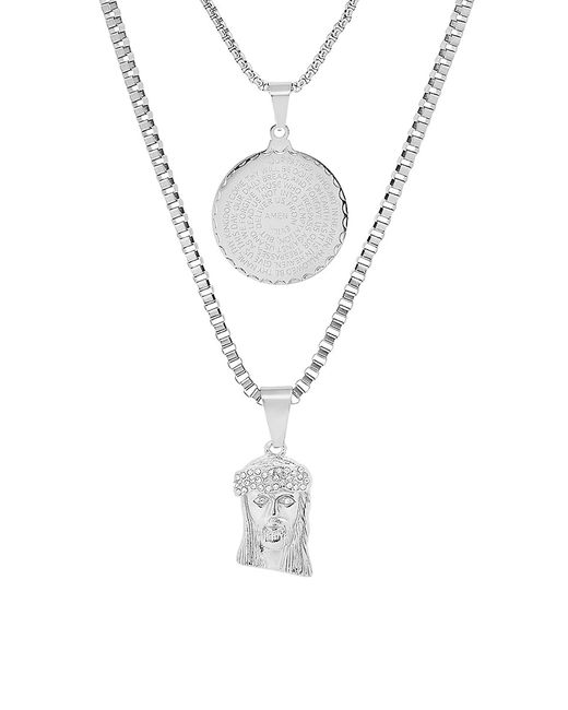 Anthony Jacobs Simulated Diamond Layered Pendant Necklace
