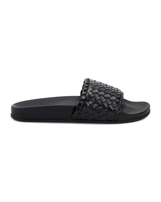 Aquatalia Samuele Woven Leather Slides Sandals