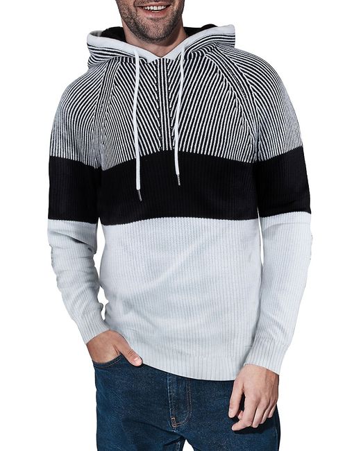 X Ray Faux Shearling Lined Striped Hoodie