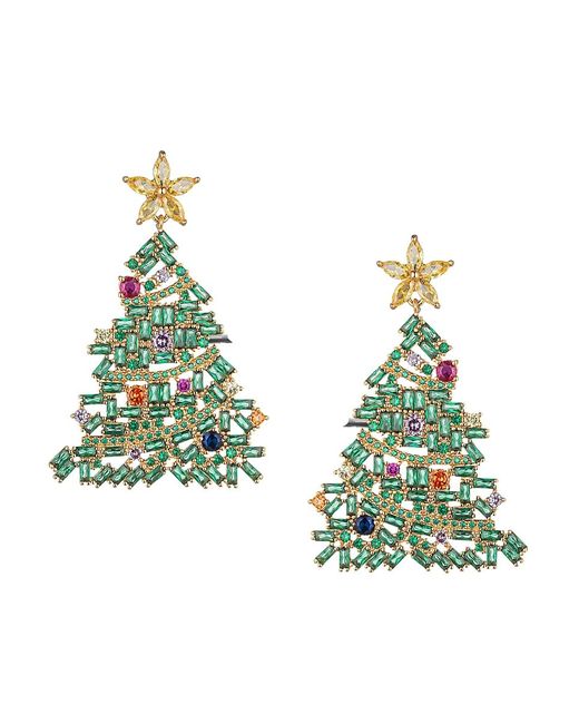 Eye Candy LA Cubic Zirconia Christmas Tree Dangle Earrings