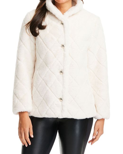 Kate Spade New York Grooved Quilted Faux Fur Jacket